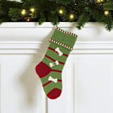 "Dog Bone Stocking - Green" - Stockings in green by Melange Collection