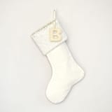 "Personalized Christmas Stocking, Velvet White Faux Fur" - Stockings in white by TwentyEight12
