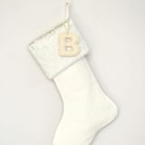 "Personalized Christmas Stocking, Velvet White Faux Fur" - Stockings in white by TwentyEight12