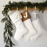 "Personalized Christmas Stocking, Velvet White Faux Fur" - Stockings in white by TwentyEight12