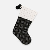"Embroidered Monochromatic Holiday Stocking - Charcoal" - Stockings in black by Anchal