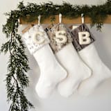 "Personalized Christmas Stocking, Velvet Brown Faux Fur" - Stockings in brown by TwentyEight12