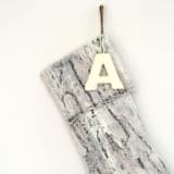 "Personalized Christmas Stocking, Gray Faux Fur" - Stockings in gray by TwentyEight12