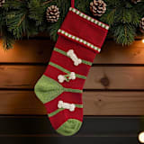 "Dog Bone Stocking - Red" - Stockings in red by Melange Collection