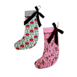 "Blockprint Stocking in Araminta Green" - Stockings in multicolor by Inner Child