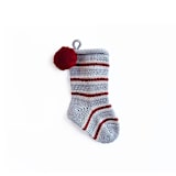 "Mini Grey Candy Striped Stocking" - Stockings in gray by Melange Collection