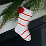 "Mini Grey Candy Striped Stocking" - Stockings in gray by Melange Collection