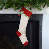 "Cable-Knit Bow Stocking" - Stockings in natural by Melange Collection
