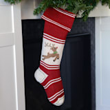 "Reindeer Stocking" - Stockings in red by Melange Collection