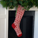 "Red Patterned Stocking" - Stockings in red by Melange Collection