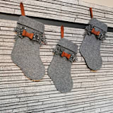 "Gray felt Christmas stocking, 1 pc." - Stockings in brown by Decomundo Home