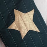 "Green Quilted Stocking with Gold Appliqué Details No.1" - Stockings in green by Quiet Goods