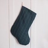 "Green Quilted Stocking with Gold Appliqué Details No.1" - Stockings in green by Quiet Goods