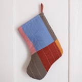 "Small Multi-Colored Quilted Stocking with Appliqué Details" - Stockings in multicolor by Quiet Goods