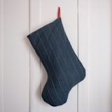 "Green Quilted Stocking with Multi-Color Appliqué Details No.2" - Stockings in green by Quiet Goods