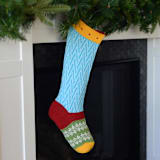"Colorful Stocking, Blue" - Stockings in red by Melange Collection