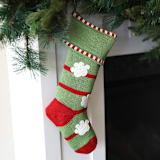 "Paw Print Stocking - Green" - Stockings in green by Melange Collection