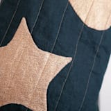 "Green Quilted Stocking with Gold Appliqué Details No.2" - Stockings in green by Quiet Goods