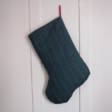 "Green Quilted Stocking with Gold Appliqué Details No.2" - Stockings in green by Quiet Goods