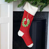"Wreath Stocking" - Stockings in red by Melange Collection