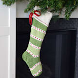 "Green Stripe Stocking With Bow" - Stockings in green by Melange Collection