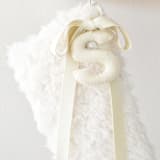 "Personalized Christmas Stocking, Ivory Sherpa Faux Fur" - Stockings in white by TwentyEight12