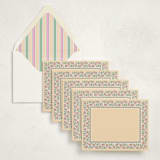 "Floral Block Print (set of 10)" - Stationery Set in Peony by Creo Study