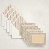 "Floral Block Print (set of 10)" - Stationery Set in Peony by Creo Study