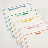 "Modern Greetings (set of 10)" - Stationery Set in Colorful by Minted