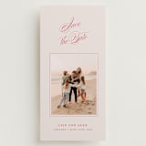 "Poem" - Save the Dates in Strawberry by Olivia Kanaley Inman - Front