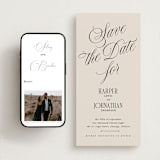 "Mirin" - Save the Dates in Linen by Kate Ahn - FREE Wedding Website