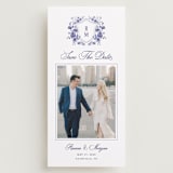 "Blooming Crest" - Save the Dates in Plum by Cass Loh - Front