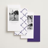 "Blooming Crest" - Save the Dates in Plum by Cass Loh - Back of Card Options