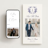 "Blooming Crest" - Save the Dates in Plum by Cass Loh - FREE Wedding Website