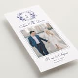 "Blooming Crest" - Save the Dates in Plum by Cass Loh - Detail