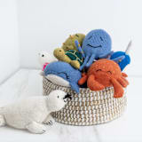 "Knit Seal Toy" - Plush Toys in white by Global Goods Partners
