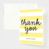 "Stripes" - Sweet Sixteen Party Thank You Cards in Corn by Chasity Smith - Front
