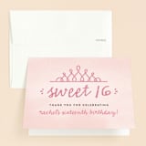 "Sweet Shimmer" - Sweet Sixteen Party Thank You Cards in Tea Rose by Erica Krystek - Front