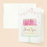 "Painted Party" - Sweet Sixteen Party Thank You Cards in Rose by Rebecca Bowen - Front