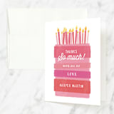 "Birthday Bash Cake" - Sweet Sixteen Party Thank You Cards in Bubblegum by Karidy Walker - Front