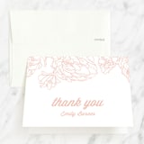 "Watercolor Peonies" - Sweet Sixteen Party Thank You Cards in Peach by Paper Raven Co. - Front