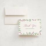 "Tropical Crest" - Sweet Sixteen Party Thank You Cards in Fuschia by Hallie Fischer - Card with Envelope