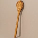 "Round Olive Wood Cooking Spoon" - Serving Utensils in beige by Powered By People