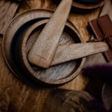 "Rosa Morada Wooden Salad Servers" - Serving Utensils in natural by Powered By People