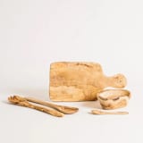 "Olive Wood Utensils Serving Set" - Serving Utensils in beige by Powered By People