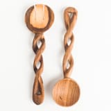 "Spiral Salad Servers" - Serving Utensils in beige by Powered By People