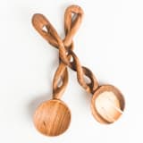 "Spiral Salad Servers" - Serving Utensils in beige by Powered By People