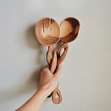 "Spiral Salad Servers" - Serving Utensils in beige by Powered By People