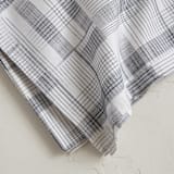 "Sketchy Plaid" - Tablecloth in Pencil by Katie Wahn - Detail