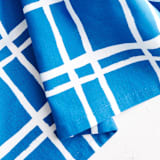 "Window Plaid" - Tablecloth in Brilliant by Blustery August - Detail